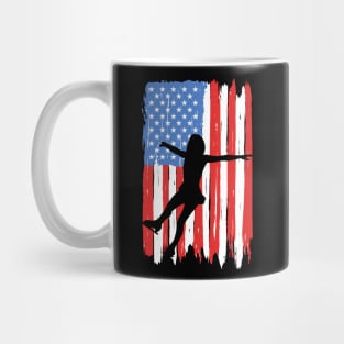 American Flag Ice Skating Graphic Mug